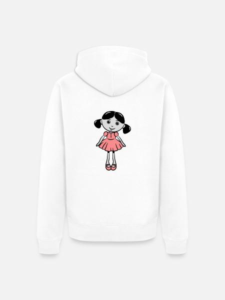 Puppe süss nett - Unisex Premium Bio Zip Hoodie - Weiß