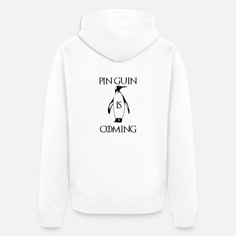 Pinguin is coming - GOT winter - Veste à capuche bio Premium Unisexe - blanc