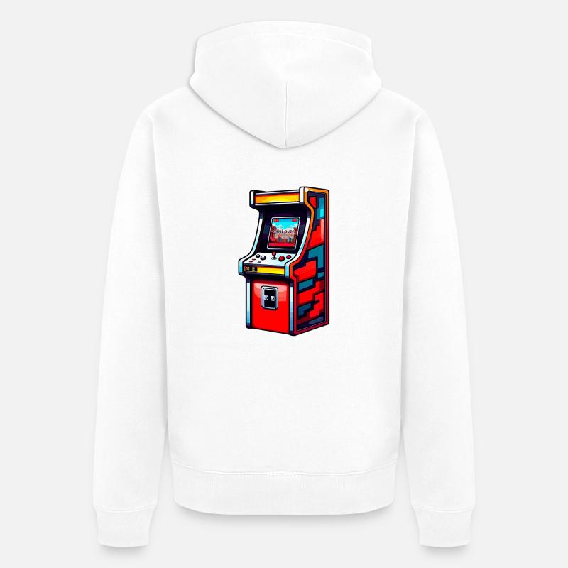 Machine de jeu d’arcade - Veste à capuche bio Premium Unisexe - blanc
