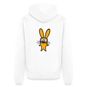 Hase Kaninchen Häschen Cartoon Kleintier niedlich - Unisex Premium Bio Zip Hoodie - Weiß - Hinten - Thijin (182cm)