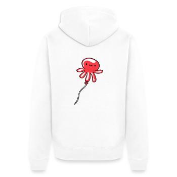 Pieuvre Ballon Volant Mignon Enfant Heureux Bande Dessinée - Veste à capuche bio Premium Unisexe - blanc - Dos - Thijin (182cm)