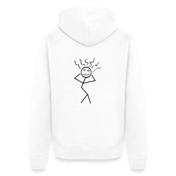 Das geht mir auf die Nerven! - Unisex Premium Bio Zip Hoodie - Weiß - Hinten - Thijin (182cm)