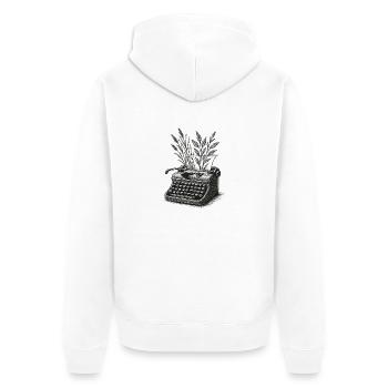 Lettres vivantes - Veste à capuche bio Premium Unisexe - blanc - Dos - Thijin (182cm)