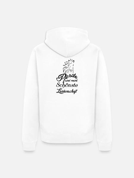 Pferde Pferd Reiten Reiter Liebe Geschenk - Unisex Premium Bio Zip Hoodie - Weiß
