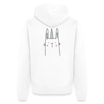 Unicorn Hase - Veste à capuche bio Premium Unisexe - blanc - Dos - Thijin (182cm)