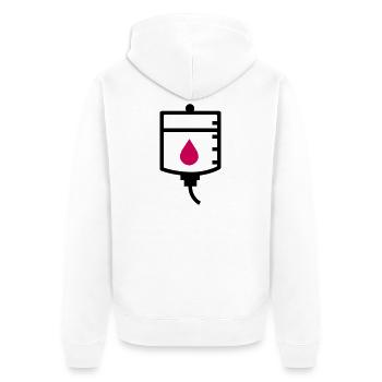 Doctor therapy treatment drip - Unisex Premium Organic Zip Hoodie - white - Back - Thijin (182cm)