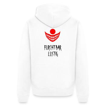 Furchtbar lustig - Unisex Premium Bio Zip Hoodie - Weiß - Hinten - Thijin (182cm)