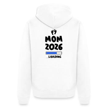 Mom 2026 Loading Mama - Unisex Premium Bio Zip Hoodie - Weiß - Hinten - Thijin (182cm)