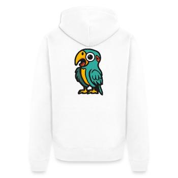 Papagai Halloween Zombie - Unisex Premium Bio Zip Hoodie - Weiß - Hinten - Thijin (182cm)