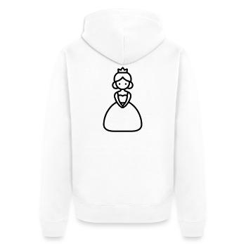 princess - Unisex Premium Organic Zip Hoodie - white - Back - Thijin (182cm)