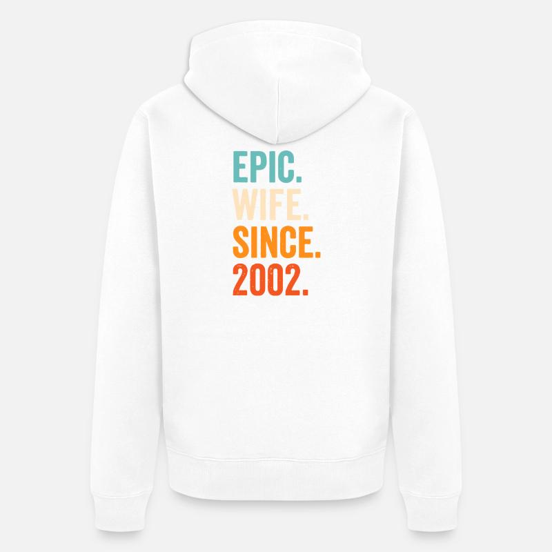 Epische Ehefrau seit 2002 - Unisex Premium Bio Zip Hoodie - Weiß