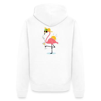 Flamingo Summer Design – Tropical vibe - Unisex Premium Organic Zip Hoodie - white - Back - Thijin (182cm)
