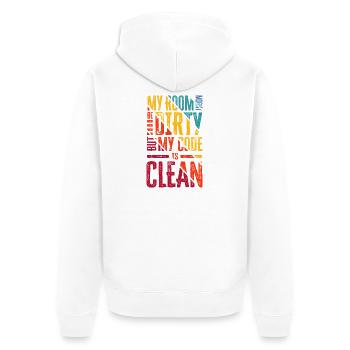 Lustiger Softwareingenieur und Programmierer - Unisex Premium Bio Zip Hoodie - Weiß - Hinten - Thijin (182cm)