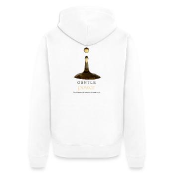 Conception de citations minimalistes Gentle Power - Veste à capuche bio Premium Unisexe - blanc - Dos - Thijin (182cm)