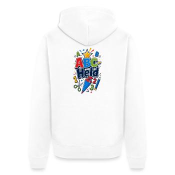 Back to school school child - Unisex Premium Organic Zip Hoodie - white - Back - Thijin (182cm)