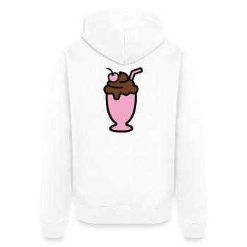 Icône de la glace milkshake - Veste à capuche bio Premium Unisexe - blanc - Dos - Thijin (182cm)