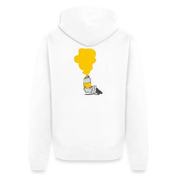 Eine Wolke Gelber Farbe Quilled Aus Der Farbtube - Unisex Premium Bio Zip Hoodie - Weiß - Hinten - Thijin (182cm)