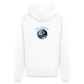 Tag der Erden Jour de la Terre - Veste à capuche bio Premium Unisexe - blanc - Dos - Thijin (182cm)