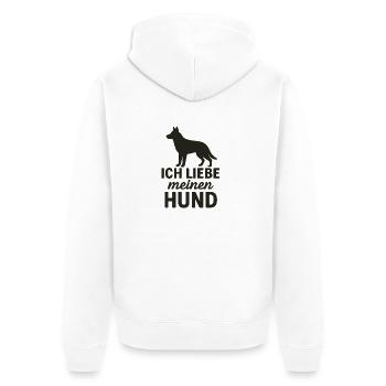 Ich liebe meinen Hund 2 - Unisex Premium Bio Zip Hoodie - Weiß - Hinten - Thijin (182cm)