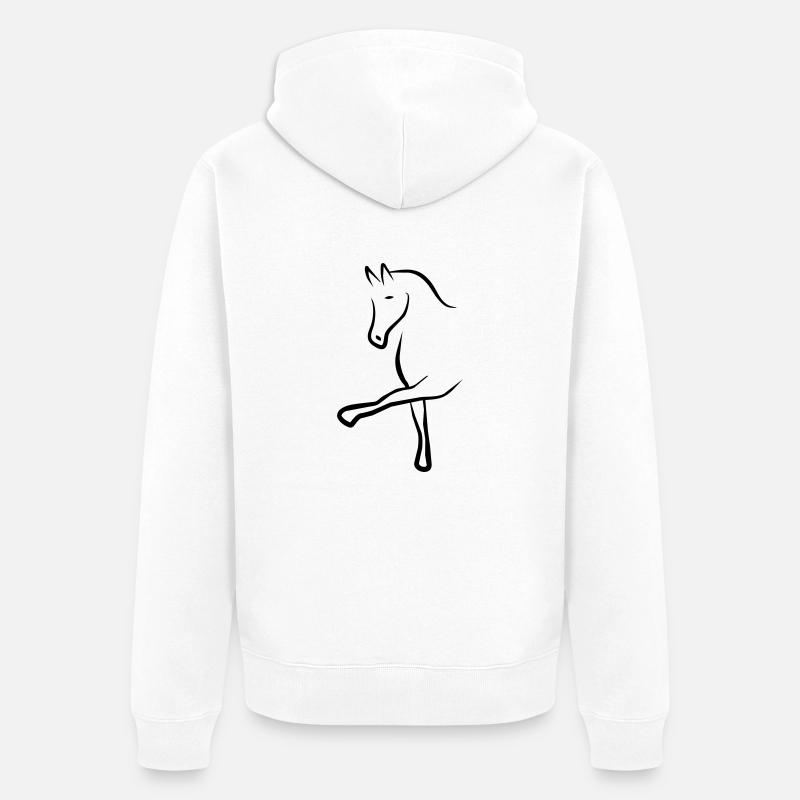 cheval - Veste à capuche bio Premium Unisexe - blanc