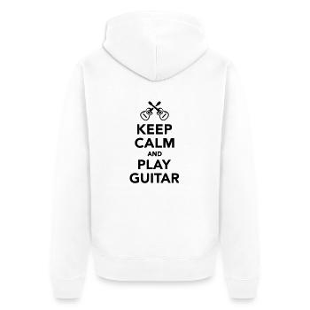 Keep calm and Play guitar - Veste à capuche bio Premium Unisexe - blanc - Dos - Thijin (182cm)