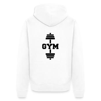gym - Unisex Premium Bio Zip Hoodie - Weiß - Hinten - Thijin (182cm)