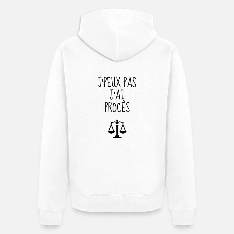 greffier / greffe / tribunal / justice / juge - Veste à capuche bio Premium Unisexe - blanc