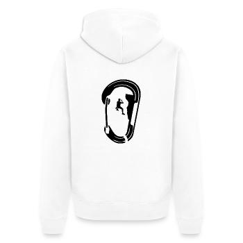 Bouldern Klettern Climbing - Unisex Premium Bio Zip Hoodie - Weiß - Hinten - Thijin (182cm)