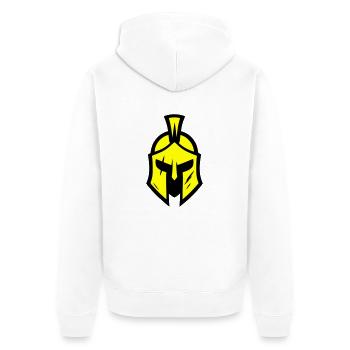 Icône du casque Spartan - Veste à capuche bio Premium Unisexe - blanc - Dos - Thijin (182cm)
