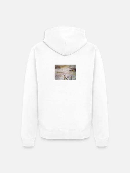 Morgendämmerung am See: Charaktere - Unisex Premium Bio Zip Hoodie - Weiß