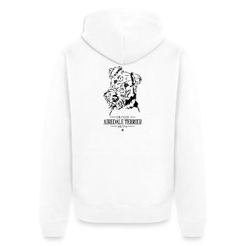 Airedale Terrier Mom Dog Dog Wilsigns - Unisex Premium Organic Zip Hoodie - white - Back - Thijin (182cm)