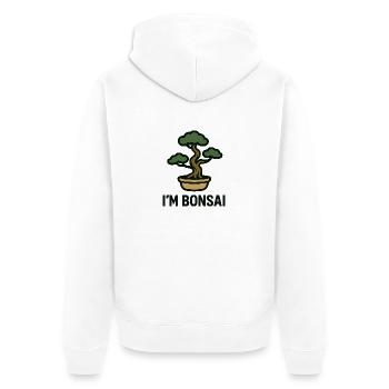 Bonsai Baum - Unisex Premium Bio Zip Hoodie - Weiß - Hinten - Thijin (182cm)