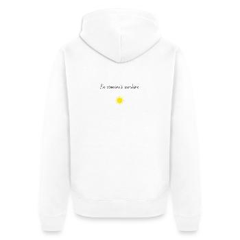 Be someone's sunshine - Unisex Premium Bio Zip Hoodie - Weiß - Hinten - Thijin (182cm)