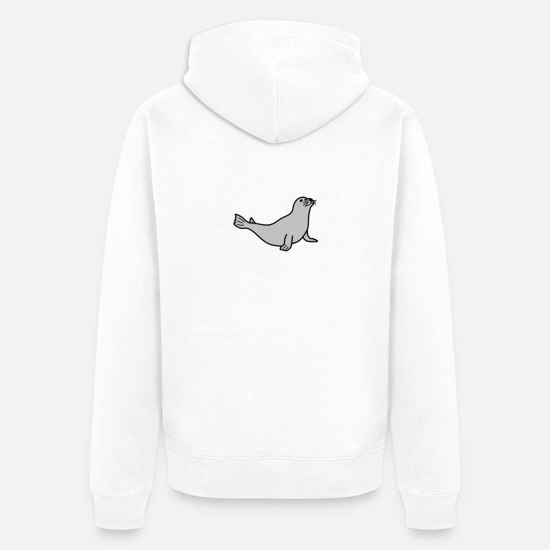 Conception de phoque marin - Veste à capuche bio Premium Unisexe - blanc