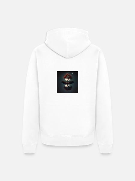 Verträumte Insel bei Nacht - Unisex Premium Bio Zip Hoodie - Weiß