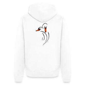 Duo de cygnes amoureux - Veste à capuche bio Premium Unisexe - blanc - Dos - Thijin (182cm)