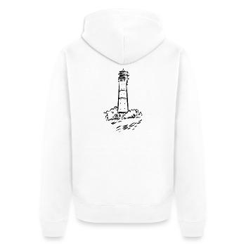 Leuchtturm Hörnum Sylt Art Design - Unisex Premium Bio Zip Hoodie - Weiß - Hinten - Thijin (182cm)