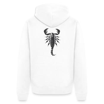 Skorpion Symbol Illustration Grafik icon Tiere - Unisex Premium Bio Zip Hoodie - Weiß - Hinten - Thijin (182cm)