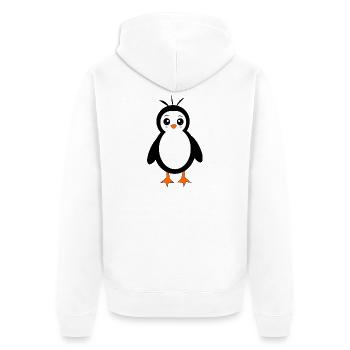 Pinguin lustiger Vogel Geschenkidee Geburtstag  - Unisex Premium Bio Zip Hoodie - Weiß - Hinten - Thijin (182cm)