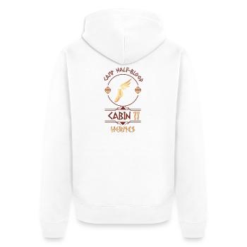 Cabin #11 in Camp Half Blood, Child of Hermes - Unisex Premium Organic Zip Hoodie - white - Back - Thijin (182cm)