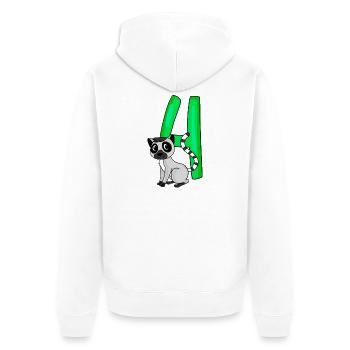 4 ans 4 ans avec motif animal - quatre - Veste à capuche bio Premium Unisexe - blanc - Dos - Thijin (182cm)