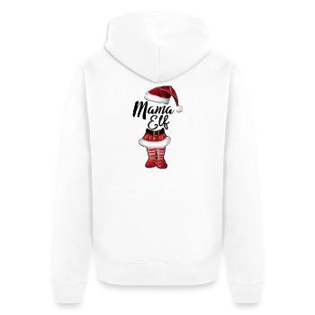 Mama Elf – Lustiges Weihnachtsdesign - Unisex Premium Bio Zip Hoodie - Weiß - Hinten - Thijin (182cm)