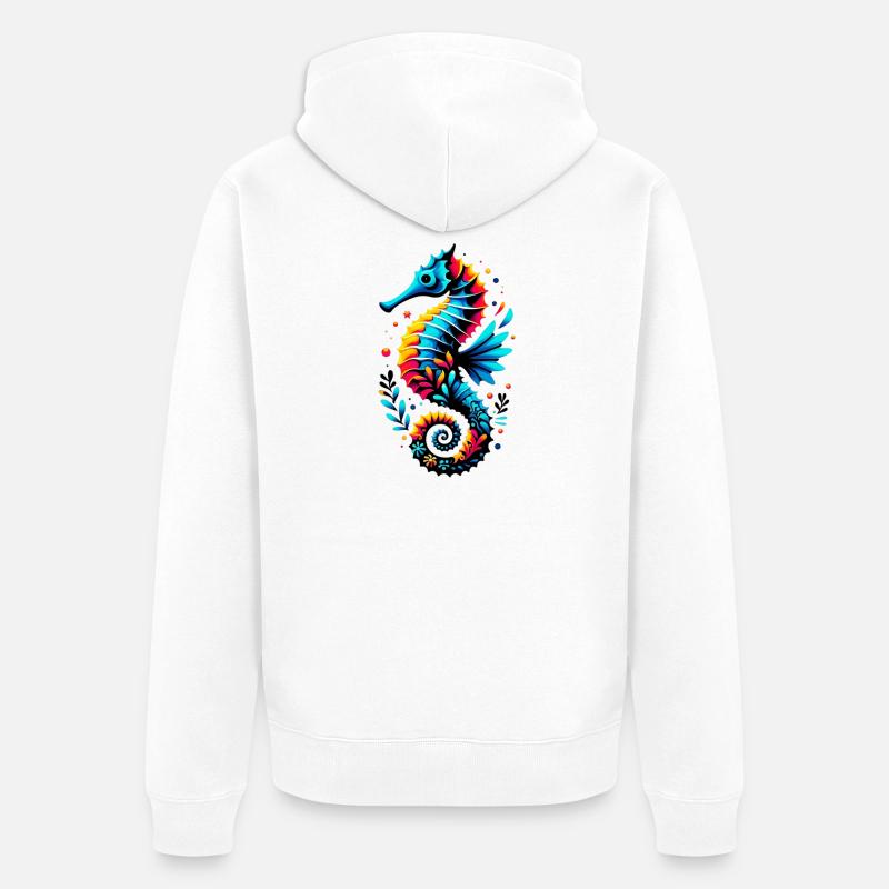 Hippocampe - Veste à capuche bio Premium Unisexe - blanc