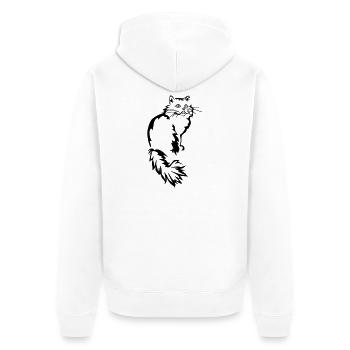 Perser - Perserkatze - Unisex Premium Bio Zip Hoodie - Weiß - Hinten - Thijin (182cm)