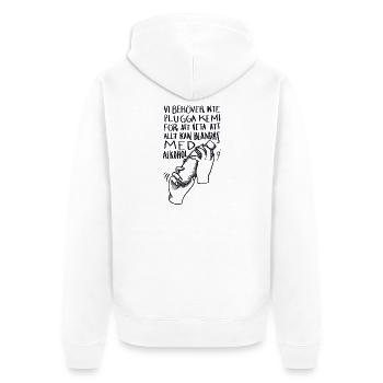 Klassenshirts Alles kann mit Alkohol gemischt werden - Unisex Premium Bio Zip Hoodie - Weiß - Hinten - Thijin (182cm)