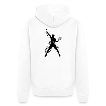 Tennisspieler Illustration Tennis - Unisex Premium Bio Zip Hoodie - Weiß - Hinten - Thijin (182cm)