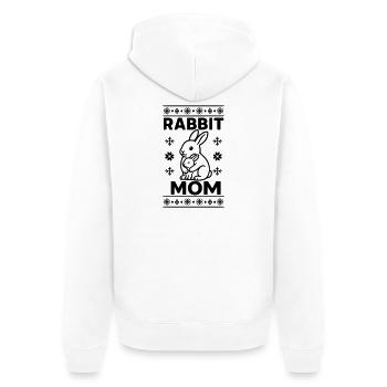 rabbit mom mom mom - Unisex Premium Organic Zip Hoodie - white - Back - Thijin (182cm)