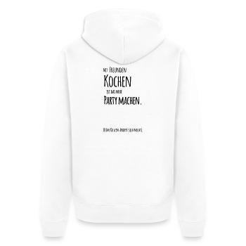 Cooking with friends - Unisex Premium Organic Zip Hoodie - white - Back - Thijin (182cm)