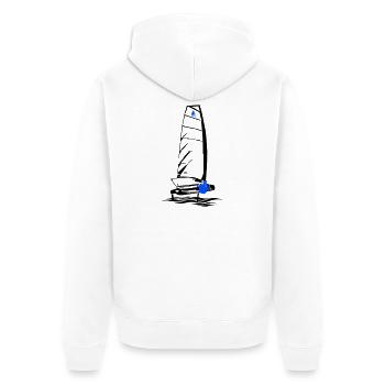Foiling Moth Sailboat Foil Sailing Dinghy Moth - Unisex Premium Organic Zip Hoodie - white - Back - Thijin (182cm)