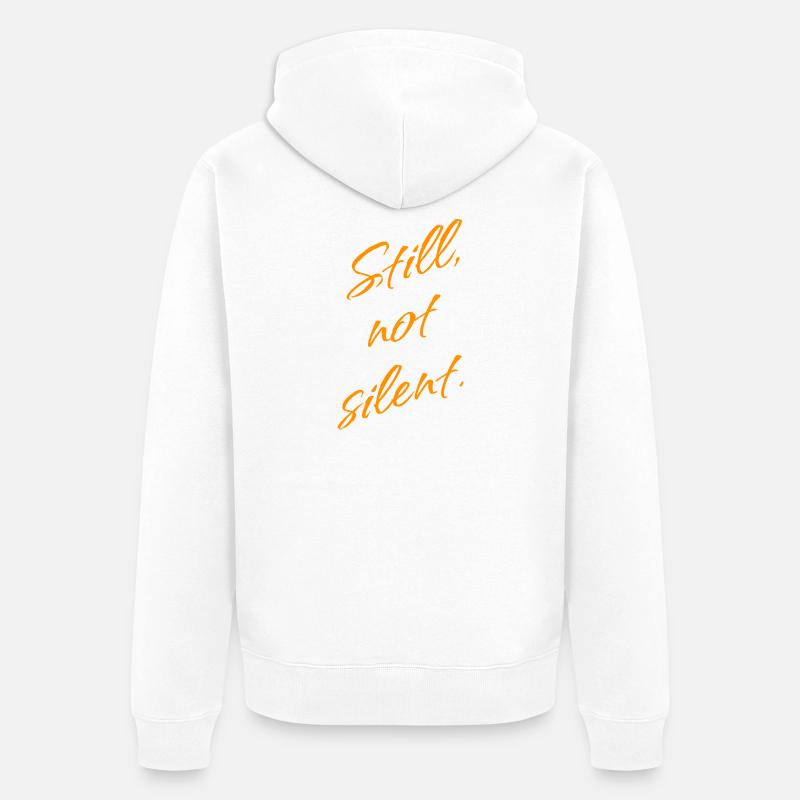 Pourtant, pas silencieux – Déclaration d’autonomisation - Veste à capuche bio Premium Unisexe - blanc